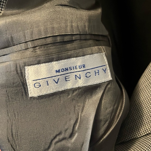 Vintage Givenchy Wool Blazer Mens Navy Double Breasted Sport Coat Jacket - Picture 3 of 4